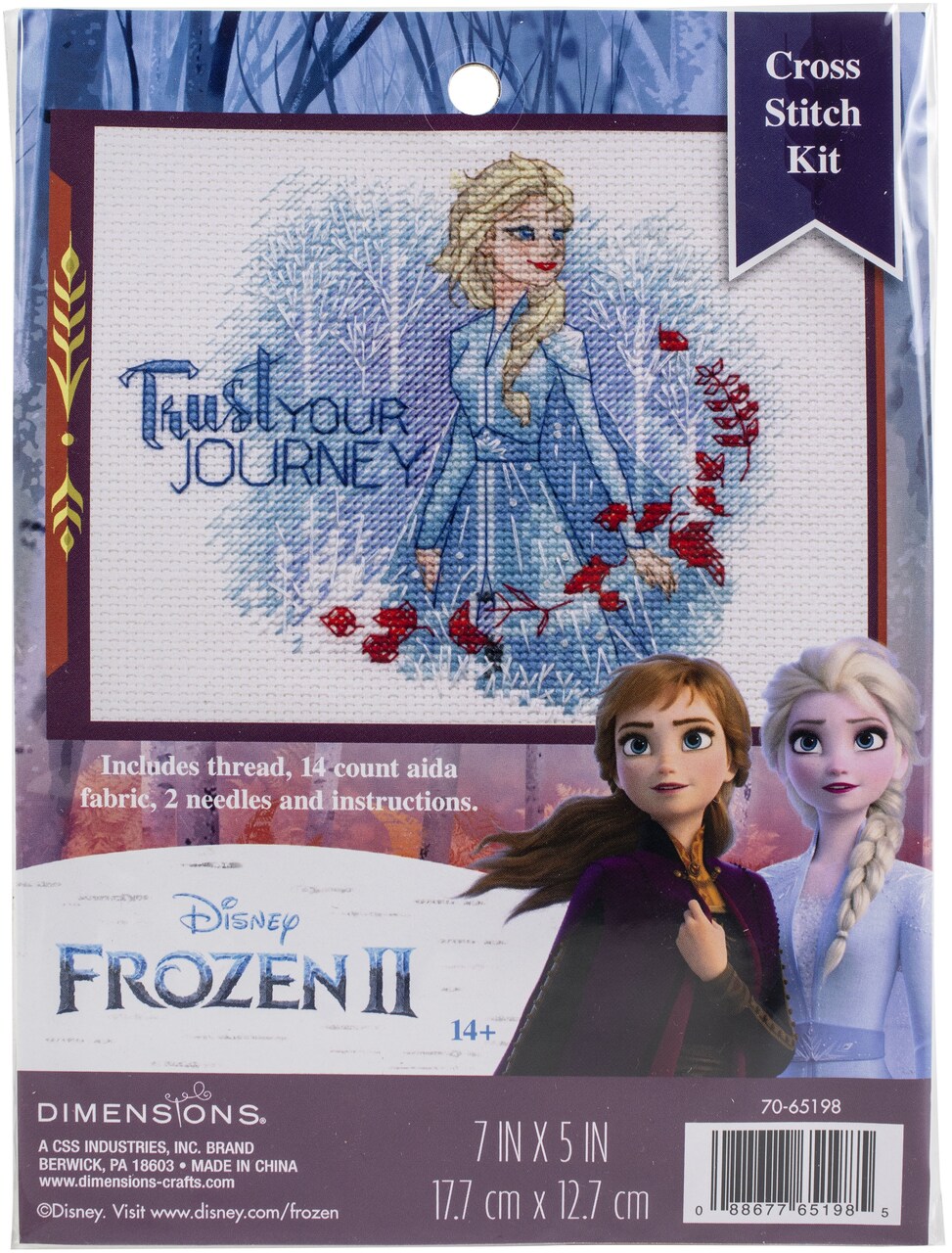 Dimensions Disney Counted Cross Stitch Kit 7"X5"-Trust Your Journey (14 Count)